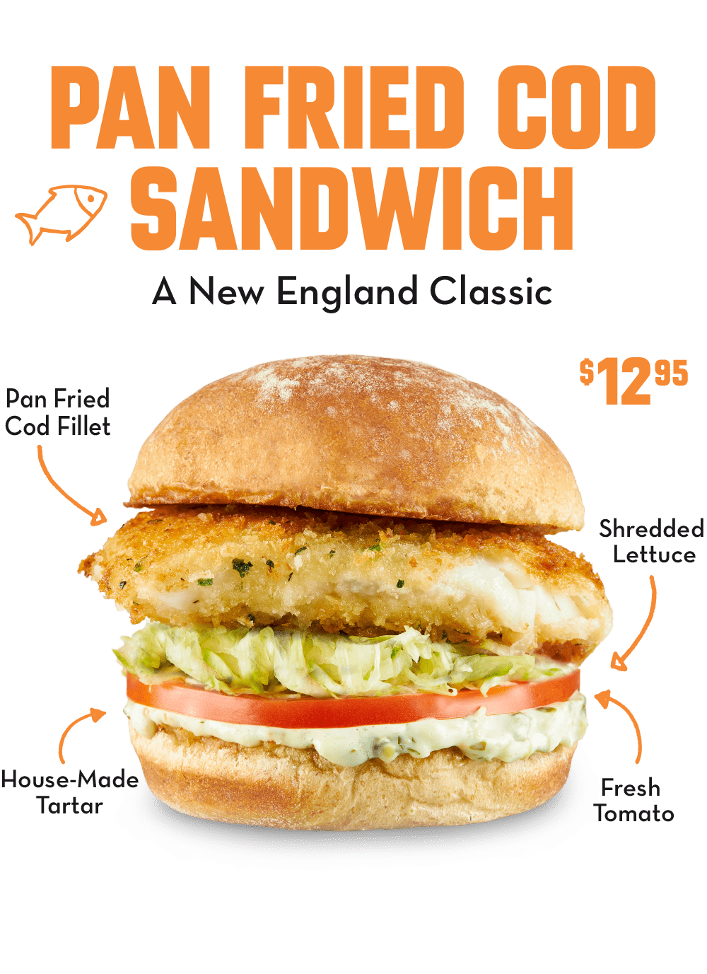 Pan Fried Cod Sandwich - Mobile Version
